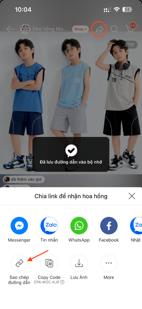 Hướng dẫn Bước 1 - Mở sản phẩm trên Shopee và sao chép đường dẫn